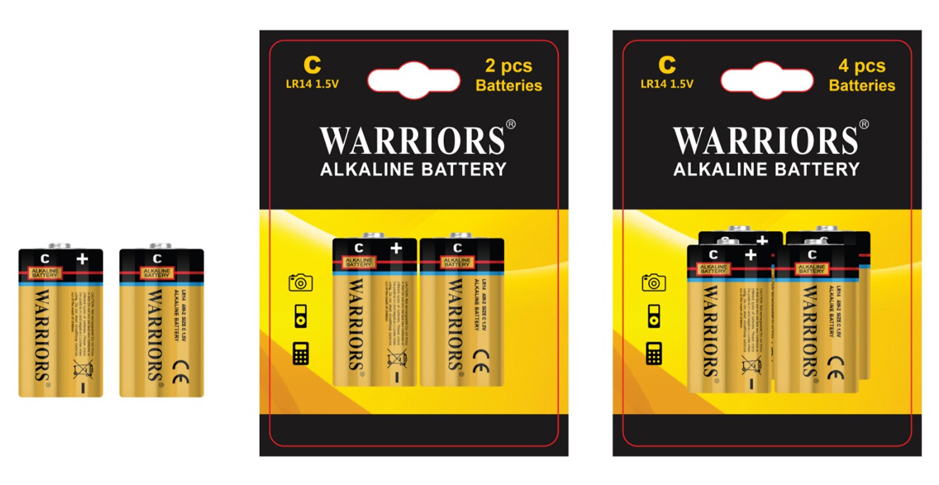 High-capacity Industrial Alkaline C LR14 Batteries