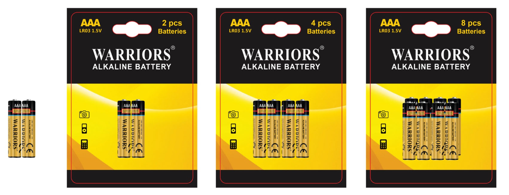 Super Alkaline AAA Industrial Batteries 1.5v Warriors